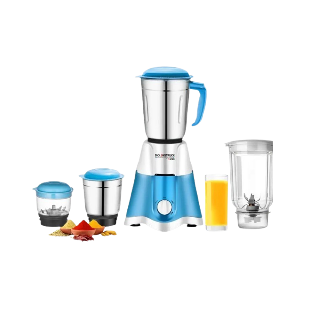 Longway Super Dlx 750 W Juicer Mixer Grinder (Super | 4 Jars | White, Blue)