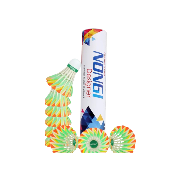 Nongi Designer D1 cork for Indoor, Outdoor Badminton Sports Feather Shuttle - Multicolor (Medium, 77, Pack of 10)